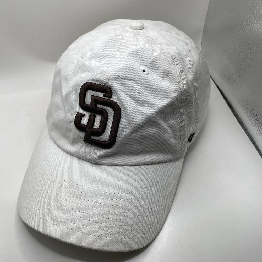 San Diego‎ Padres White Dye 47 Brand Clean Up Strapback VGC Cotton Cleaned